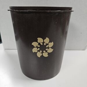 Tupperware Brown Servalier Canister Without Lid Mushroom Design
